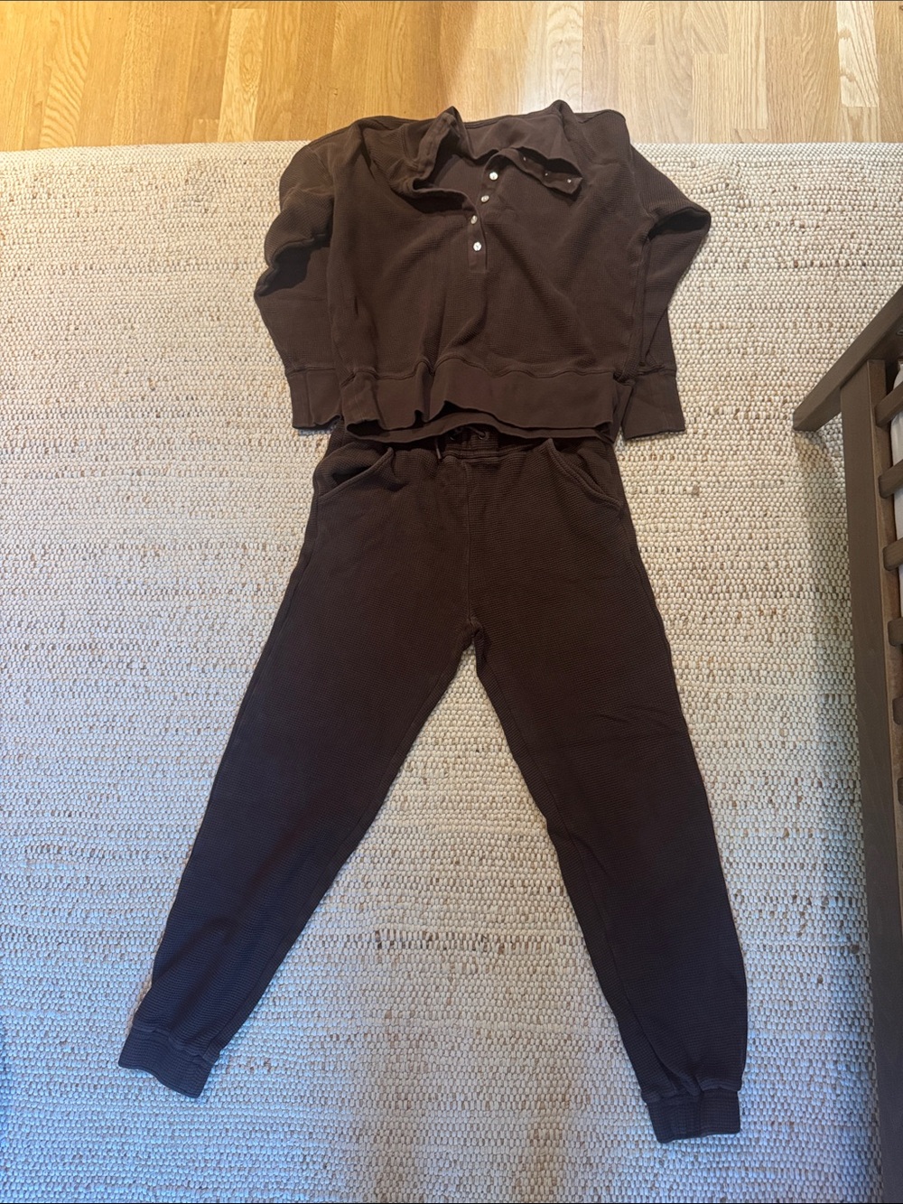 lunya Brown Ribbed Jogger Set